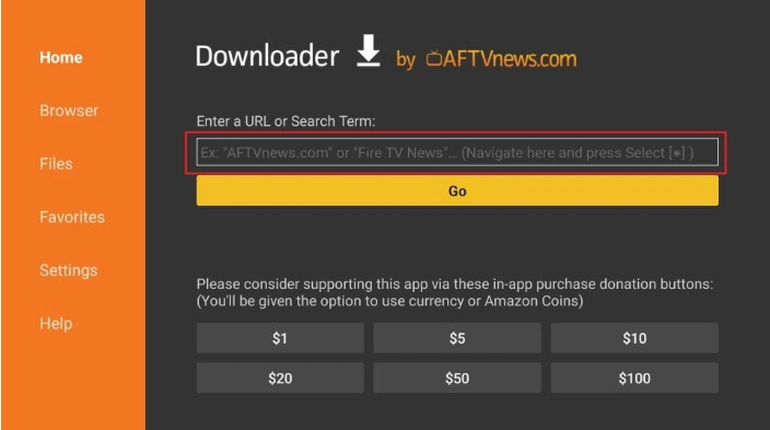 Application Downloader avec champ URL